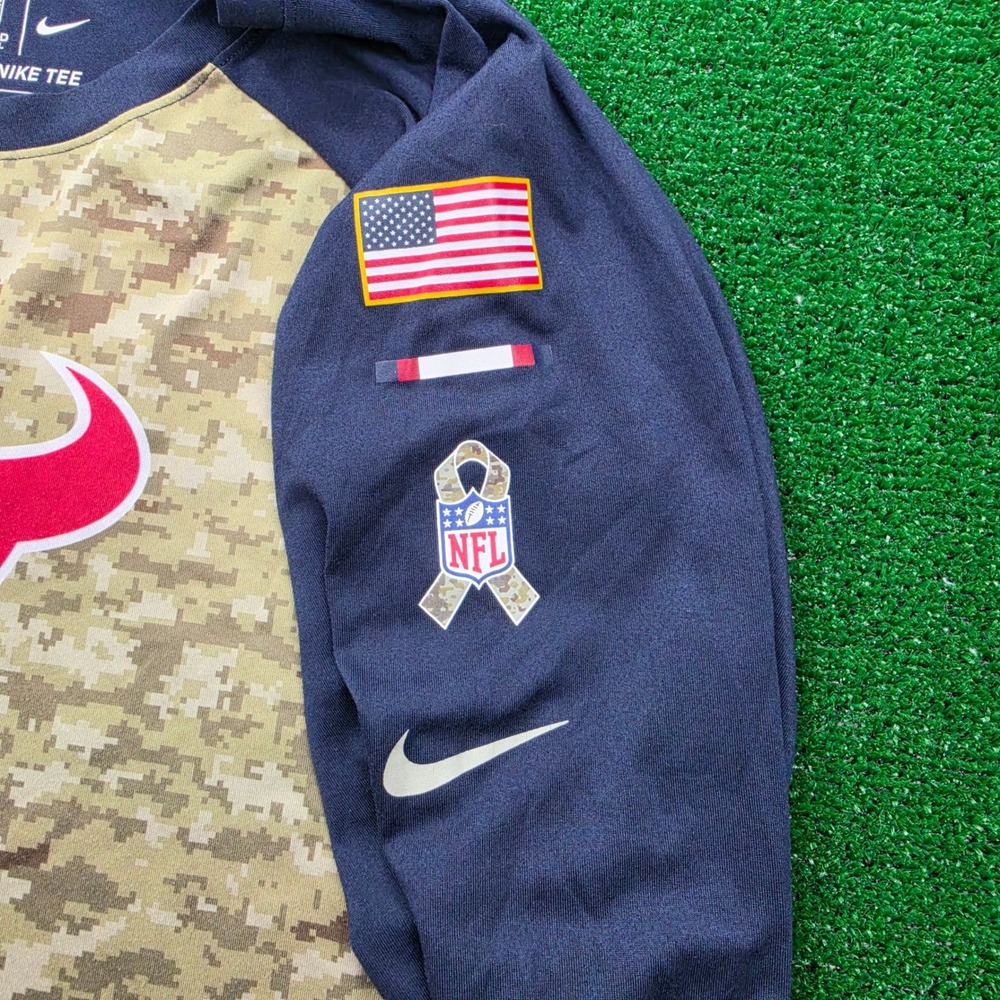 Houston Texans Nike NFL On Field Apparel Salute to Service Raglan Shirt Mens 2XL - Picture 3 of 8